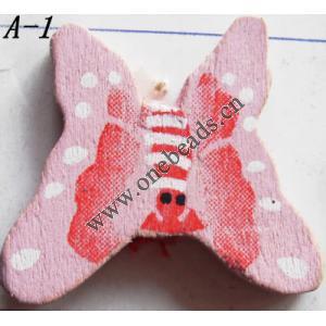 Wood Beads Butterfly 30x34x5mm Sold by bag