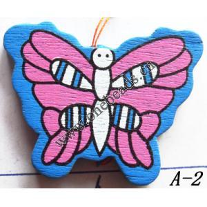 Wood Beads Butterfly 25x31x4mm Sold by bag