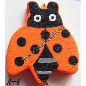 Wood Beads Animal 24x28x4mm Sold by bag
