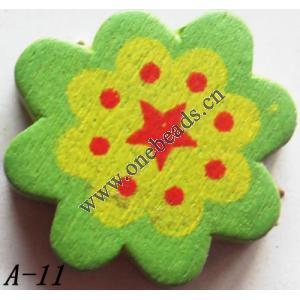 Wood Beads Flower 23x22x4.5mm Sold by bag