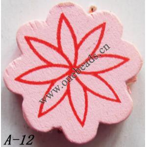 Wood Beads Flower 22x22x4mm Sold by bag