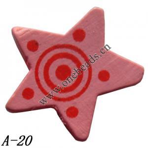 Wood Beads Star 20x20x5mm Sold by bag