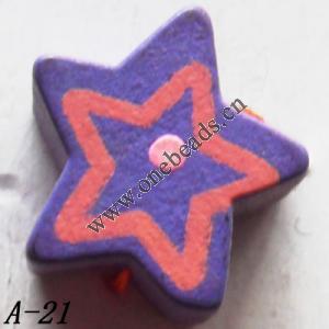Wood Beads Star 14x14x9mm Sold by bag