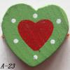 Wood Beads Heart 19.5x18.5x5mm Sold by bag