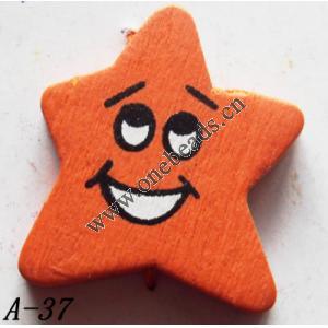 Wood Beads Star 20x22x4mm Sold by bag