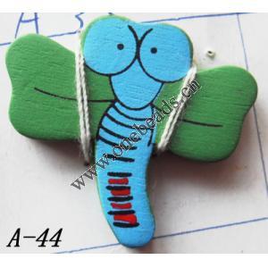 Wood Beads Animal 34x31x4mm Sold by bag