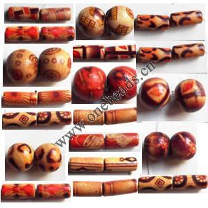 Wood Beads Mixed 8x9mm 5x12mm Sold by bag