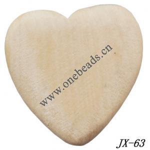  Wood Beads Heart 43x42mm Sold by bag