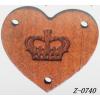 Wood Beads Heart Wood bead 34x42mm Sold by bag