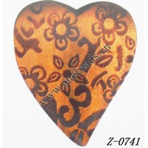 Wood Beads Heart Wood bead 36x40mm Sold by bag