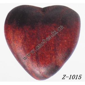 Wood Beads Heart Wood Pendant 38x38mm Sold by bag