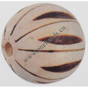 Wood Beads Fluted round 20mm Sold by bag