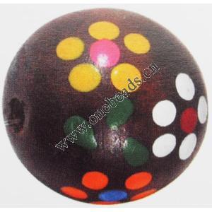 Wood Beads Round 28mm Sold by bag