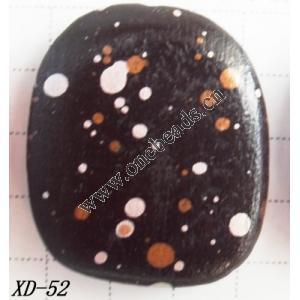 Wood Beads Flat Drum 30x34mm Sold per pkg of 1000