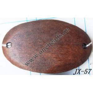 Wood Beads Flat Oval 26x44mm hole=2mm Sold by bag