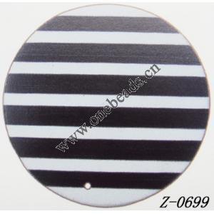 Wood Pendant Flat Round painted 45mm Sold by bag