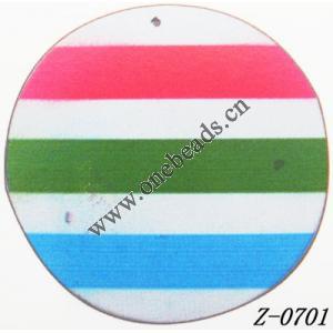 Wood Pendant Flat Round painted 45mm Sold by bag