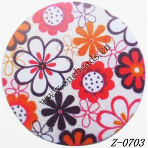 Wood Pendant Flat Round painted 45mm Sold by bag