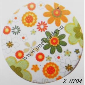 Wood Pendant Flat Round painted 45mm Sold by bag