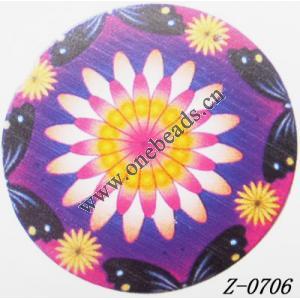 Wood Pendant Flat Round painted 45mm Sold by bag