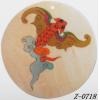 Wood Pendant Flat Round painted 45mm Sold by bag