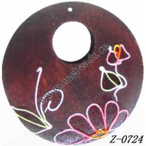 Wood Pendant Go-gos painted 45mm Sold by bag