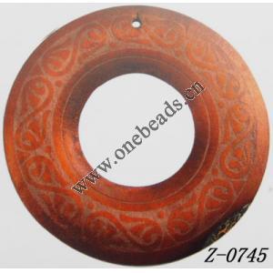 Wood Pendant Donut painted 45mm Sold by bag