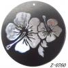 Wood Pendant Flat Round painted 45mm Sold by bag