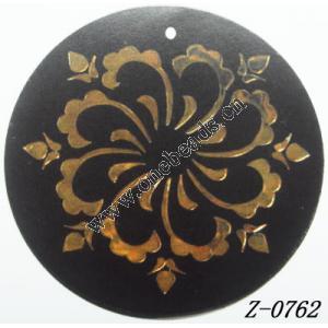 Wood Pendant Flat Round painted 45mm Sold by bag