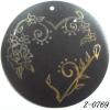 Wood Pendant Flat Round painted 45mm Sold by bag