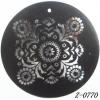 Wood Pendant Flat Round painted 45mm Sold by bag