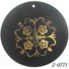 Wood Pendant Flat Round painted 45mm Sold by bag