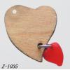 Wood Pendant Heart 22x24mm Sold by bag
