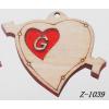 Wood Pendant Heart 30x36mm,Sold by bag