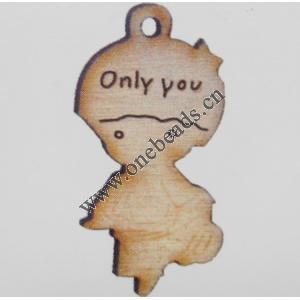 Wood pendant Cross 29x16mm Sold by bag