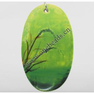 Wood Pendant Flat Oval 30x52mm Sold by bag