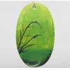 Wood Pendant Flat Oval 30x52mm Sold by bag