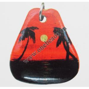 Wood Pendant Trapezoidal 25x28mm Sold by bag