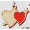 Wood Mobile phone chain Heart 36x42mm Sold by bag