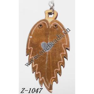 Wood Mobile phone chain Leaf 30x54mm Sold by bag