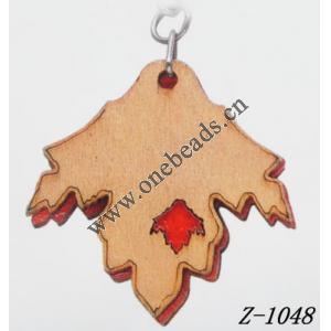 Wood Mobile phone chain Leaf 40x42mm Sold by bag