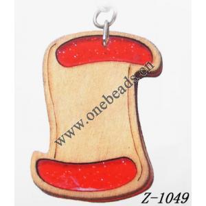Wood Mobile phone chain 36x44mm Sold by bag