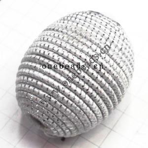 Wax Cord Beads, Acrylic Beads Inside Drum 27x21mm Hole:4mm Sold by bag