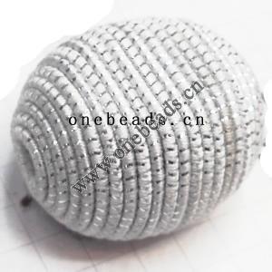 Wax Cord Beads, Acrylic Beads Inside Flat Oval 22x27mm Hole:4mm Sold by bag
