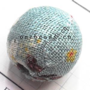 Woven Cloth Beads Wraped Acrylic Beads inside Round 20mm Hole:4mm Sold by bag