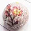 Woven Cloth Beads Wraped Acrylic Beads inside Round 20mm Hole:4mm  Sold by bag