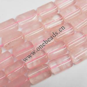 Rose quartz Beads Flat Column 15x20mm Sold per 16-inch strand