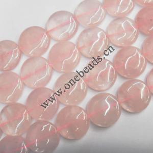 Rose quartz Beads Flat Round 25mm Sold per 16-inch strand