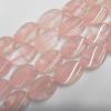 Rose quartz Beads Twist Flat Oval 18x25mm Sold per 16-inch strand