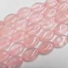 Rose quartz Beads Flat Oval 20x30mm Sold per 16-inch strand